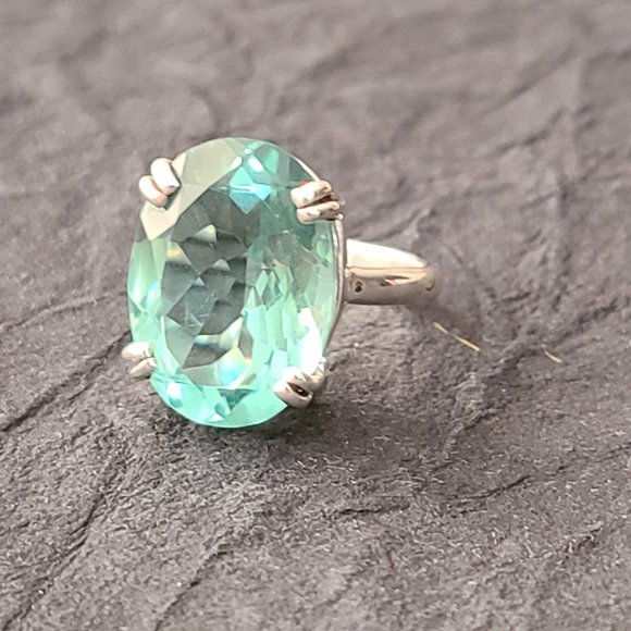 JewelrybyJohnM Jewelry - Aquamarine Ring Size 8 Sterling Silver-Healing Gemstone Jewelry-Sterling Silver